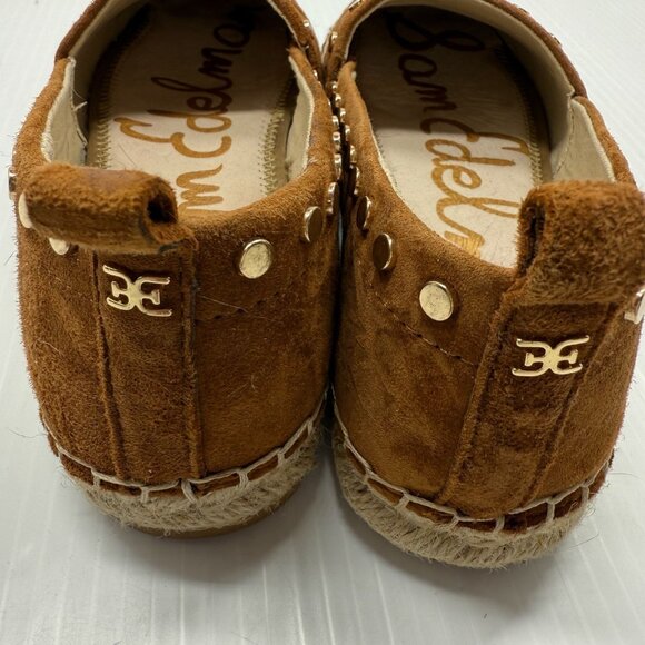Sam Edelman Koda Brown Suede Espadrille Flats Studded Slip On Shoes 6 - Picture 6 of 9